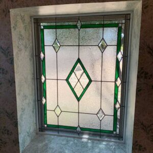 Window inset with bevel diamonds